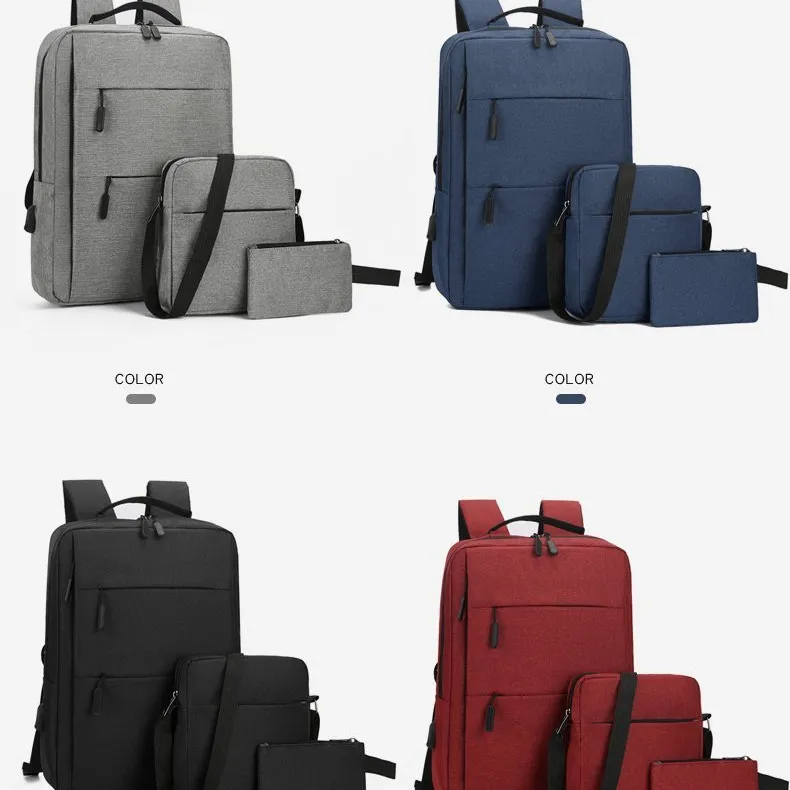 2022 Wholesale Fashion Trendy, Unisex Business 3 Pieces Laptop Bags Custom Laptop Backpacks College School Backpack/