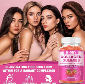 Gomitas de Colágeno Bioby OEM de Marca Privada con Biotina Tipo I, II, III, V, X, Sabor Fresa, para el Cabello, la Piel, las Uñas y las Articulaciones, 60 Unidades - Product Image 4