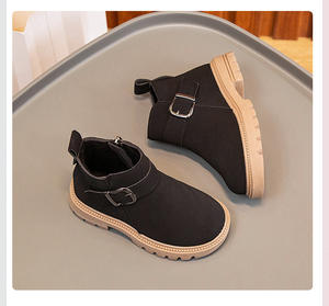 Модные хлопковые ботинки для девочек, новые зимние короткие ботинки для мальчиков, удобная обувь на мягкой подошве, детские ботинки - Product Image 6