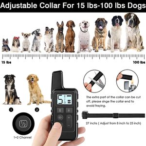 Fern wiederauf ladbarer wasserdichter Piepton/Vibration/statischer Schock Elektronisches Haustier Trainer Hunde trainings halsband bis zu 500yd - Product Image 5