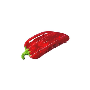 Pinza para el pelo Chili Pepper de 11 cm, estilo de dibujos animados de plástico rojo para mujer, informal, duradera - Product Image 1