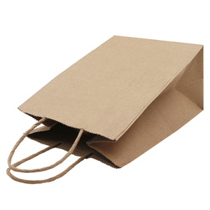 Packaging Supplies Clothing Custom Printed Kitchen Food Waste Plaid Kraft Tote Paper <strong>Bags</strong> With Rope Handles - Product Image 2