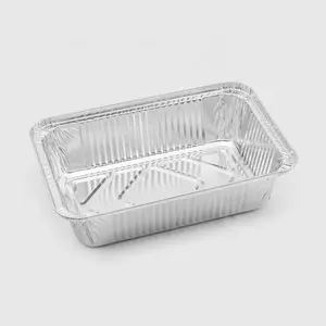 Scatola di cibo veloce usa e getta all'ingrosso scatola di imballaggio da asporto 8389 caldo contenitore di alluminio con coperchio