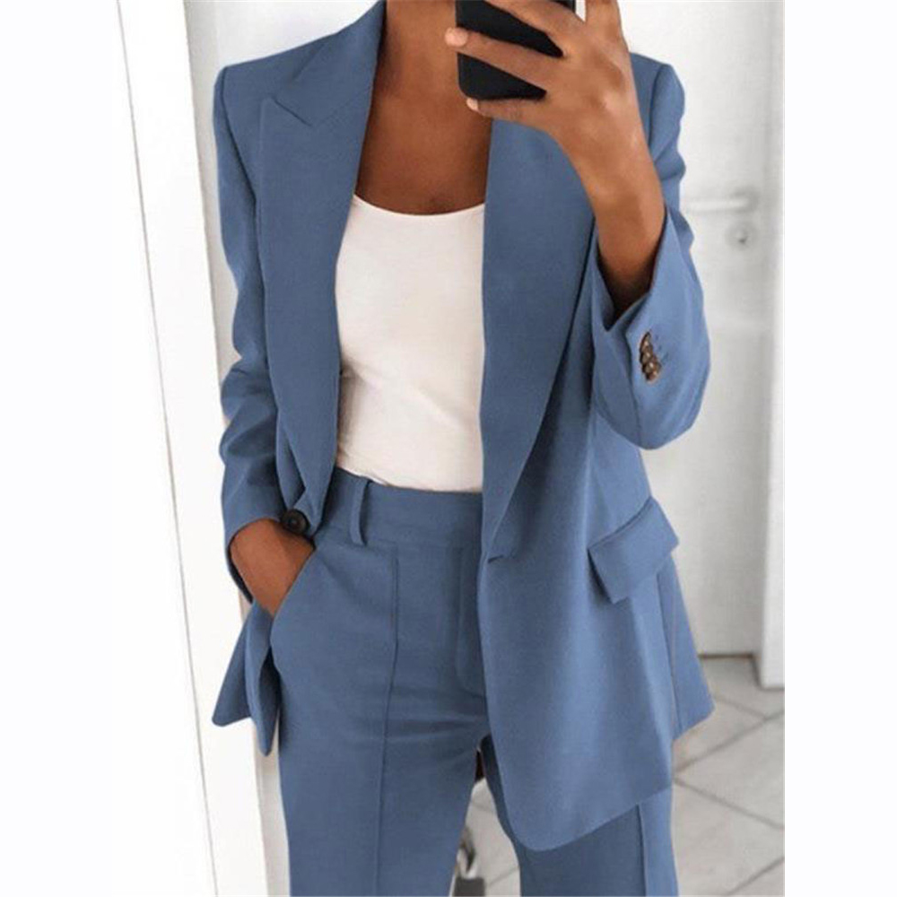 S-5XL Fall Ladies Office Blazers Formal Solid Color Woman Blazer Jacket Business Women's Suits Plus Size Blazer Coat