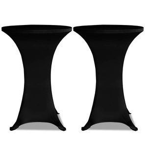 W2B VidaXL nero poliestere 90% elastan 10% copertura della tavola Set di 2 31.5 in piazza tovaglia di nozze per alberghi e ristoranti - Product Image 1