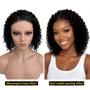 Perruque frontale en dentelle HD 5*5 6*6, cheveux humains Remy pré-épilés, bouclés et ondulés, vente en gros d'usine pour femmes noires - Product Image 2