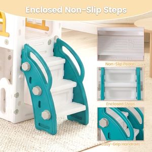 Casa de juegos de <span class=keywords><strong>escalada</strong></span> para interiores para niños, sala de juegos para bebés, equipo de juegos para niños pequeños, juego de columpio y toboganes de plástico para niños, juguetes deslizantes - Product Image 5