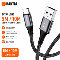 Câble USB C super long de 10 m 5 m, USB A vers Type C, charge rapide 3A, cordon de données tressé en nylon robuste pour la synchronisation de caméras de sécurité
