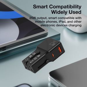 <span class=keywords><strong>JEDI</strong></span> US AU UK EU 25W PD Estación de carga rápida Adaptador de corriente Enchufe múltiple USB Cargador de viaje universal internacional - Product Image 4