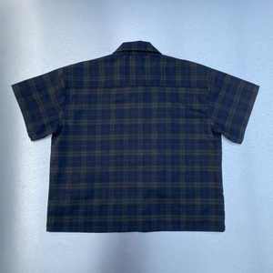 Chemise à manches courtes à rabat vintage personnalisée, motif à carreaux et à rayures, boucles en métal, chemise décontractée pour pompiers, streetwear - Product Image 2