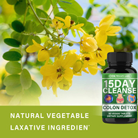 Capsules de Probiotiques pour Nettoyage Avancé du Côlon en 15 Jours avec Cascara Sagrada, Psyllium Husk et Feuille de Senna
