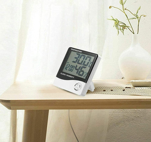 Hygromètre Thermomètre, Compteur de Température et d'Humidité, Réveil, Calendrier, Testeur Intérieur/Extérieur, Écran LCD Grand Format en Plastique - Product Image 4