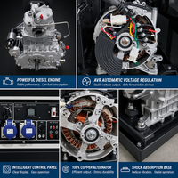 3kW 5kW 6kW 8kW 10kW Leiser Dieselgenerator Luftgekühlt Elektrischer Start Tragbarer Notstrom-Generator 50Hz 60Hz CE OEM Aggregat ATS