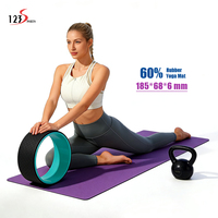 Nouveautés Tapis de Yoga en Caoutchouc Naturel 6mm Violet 185*68cm 60% Caoutchouc pour Pilates, Fitness, Gym et Usage Domestique