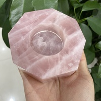 Bougeoirs en cristal de Fluorite, support de bougies naturelles à Quartz Rose, bon marché pour pièces de centre de table de mariage
