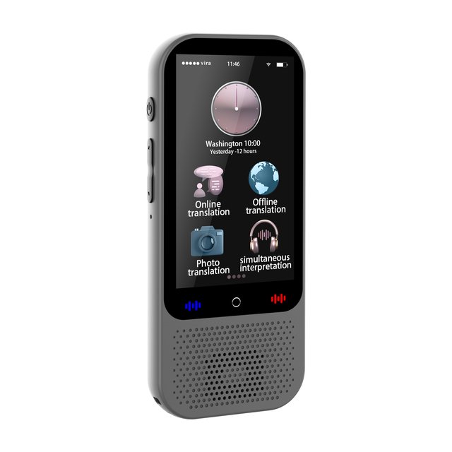 S80 Pro AI Instant Voice Translator Touch Screen Dark Gray Offline Language Device WiFi Long Lasting Battery Portable Travel