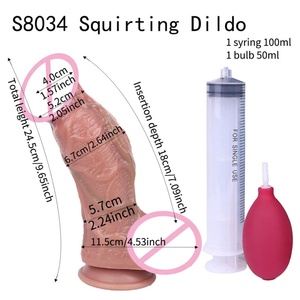 Wholesale Silicone Ejaculation Realistic <b>Dildo</b> Large Girth Lifelike Squirting Penis Female Masturbator Anal Sex Toys for Women - Product Image 6