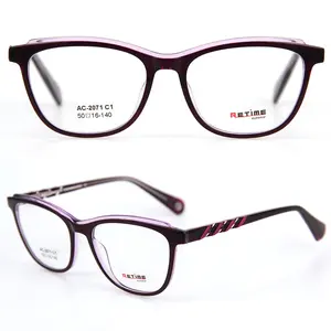 वयस्क दो टोन रंग ऑप्टिकल गोल आकार एसीटेट चश्मा चश्मा फ्रेम महिलाओं के लिए