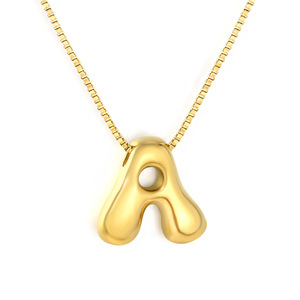 Collier avec pendentif alphabet plaqué or 18 carats en alliage de zinc, breloque lettre, cadeau, bijoux tendance - Product Image 5