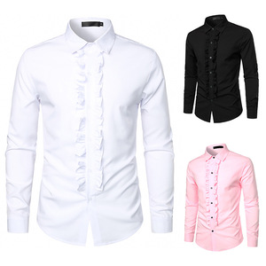 Camicie da <span class=keywords><strong>uomo</strong></span> gotiche Steampunk da pirata camicie medievali rinascimentali vittoriane ricamate arruffate camicia da <span class=keywords><strong>uomo</strong></span> Costume da festa Homme - Product Image 4