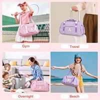 Sac de voyage d'initiation avec compartiment à chaussures, fermeture éclair, en polyester - Cadeau d'anniversaire pour filles de 7 à 13 ans