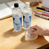 Gel de silicone liquide transparent 1:1 pour moulage DIY, matériau souple et moelleux pour jouets anti-stress 500gA+500gB