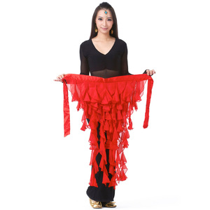 Dpw328 Faldas de danza del vientre azul real Oriental Doble abertura alta Traje de danza del vientre Falda para mujer vestido de actuación - Product Image 5