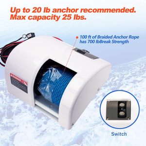 Treuil d'<span class=keywords><strong>ancre</strong></span> électrique 12V 25W pour <span class=keywords><strong>bateau</strong></span>, télécommande sans fil, équipement de levage d'<span class=keywords><strong>ancre</strong></span> de 25 livres, eau salée - Product Image 4