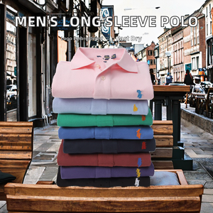 Camiseta de Manga Larga para Hombre, Nueva Colección Otoño Invierno, Estilo Casual, con Estampado, Bordado, de Secado Rápido, de Nailon y Algodón - Product Image 2