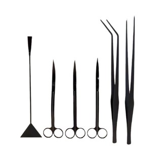 Thickened stainless steel <b>black</b> aquatic plant tool set, aquarium styling tweezers, sand <b>trimmer</b> tweezers - Product Image 5