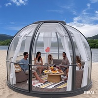 Tente à bulles transparente dôme en polycarbonate maison préfabriquée pour villa en plein air restaurant hôtel-prix d'usine