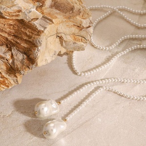 Colliers ras du cou superposés en perles d'imitation, pendentifs breloques, bijoux fantaisie personnalisés pour femmes, style DIY - Product Image 5