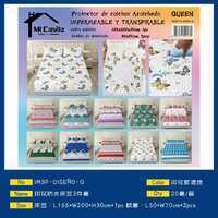 <b>Queen</b> <b>Size</b> Waterproof Printed <b>Bedding</b> Set 3 Pieces with Soft Cotton Pillowcases Wholesale Flat Bed Sheets - Product Image 1