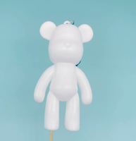 Meilleure vente DIY créatif résine porte-clés mignon dessin animé ours lapin Figurines Animal peinture motif disponible en gros