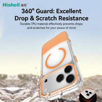 Protection magnétique transparente en TPU et PC, résistante aux rayures, écologique, avec logo personnalisé pour iPhone 17 Pro Max