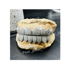 Best Quality Luxury Moissanite <b>Diamond</b> <b>Teeth</b> Grillz Hip Hop Jewelry Custom Fit Iced Out Smile Party Wear Available For Sale - Product Image 1