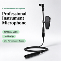Microphone d'instrument à condensateur filaire à pince unidirectionnel XLR 48V pour saxophone, enregistrement sur scène, performance musicale