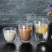 Perlenbaumwolle Borosilikatglas-Becher Einfacher Doppelwandiger Henkelloser Deckelloser Milchtee-Becher in Ei-Form Wärmeisoliert für den Hausgebrauch