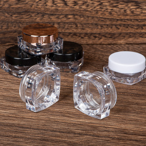 Bán buôn giá rẻ vuông <span class=keywords><strong>3</strong></span> <span class=keywords><strong>ml</strong></span> PS nhựa rỗng mỹ phẩm container với nắp tròn tái sử dụng kem <span class=keywords><strong>Jar</strong></span> du lịch chia phần lọ - Product Image 5