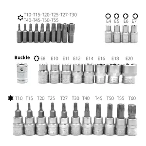 34-Piece Đế Quốc e-loại tự động sửa chữa công cụ Ổ cắm Bit thiết lập chuyên nghiệp sử dụng với Chrome kết thúc OEM tùy chỉnh hỗ trợ - Product Image 2