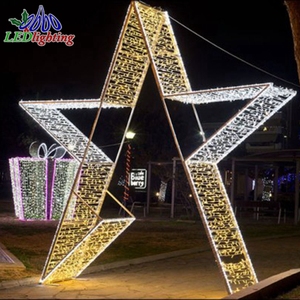 Riesige LED-Stern- und Torbogen-Beleuchtung Maßgefertigte Weihnachtsmotiv-Dekoration Handgefertigter Eisenrahmen Große Außendekoration - Product Image 3