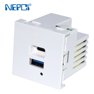 Neues Modell USB-A C Dual-Ports schnelles Schnell laden 45*45mm Ladegerät Modular 65W max USB-Steckdosen AC-Steckdosen - Product Image 5