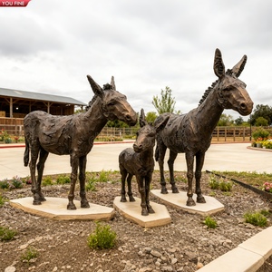 YOUFINE Lebensgroße Bronze-Eselfamilie-Skulptur für Garten, Hof und Außenbereich-Dekoration - Product Image 6