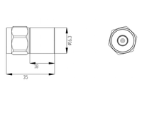 Terminateur RF Coaxial Mini 2W, 50 Ohms, DC-3GHz, Faible VSWR, pour Connecteur en Laiton/Alliage d'Aluminium, -35~+65