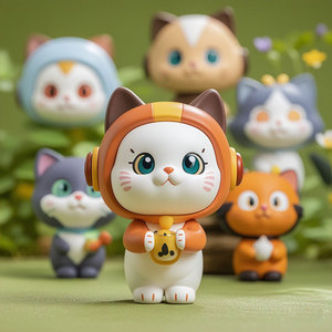 Figurine de chat et de chien en résine, mini statue, jouet de collection pour enfants de 7 à 12 ans, fabriqué en Chine - Product Image 1