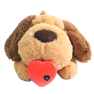 Peluş kalp atışı köpek davranış eğitim oyuncak peluş hayvan Snuggle anksiyete giderici uyku yardım bebek dayanıklı köpek çiğneme oyuncakları için Chewers