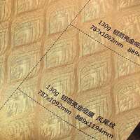 Doublures de boîtes cadeaux premium en papier métallisé 130g, couché mat doré, texture gaufrée, laminé à la feuille (matériau d'emballage de luxe)