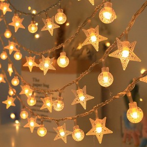 Guirnalda de Luces de Cristal con Pilas, Luces Decorativas con Control Remoto y Temporizador para Dormitorio, Exteriores, Camping, Navidad, Blanco Cálido - Product Image 4