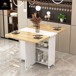 Tavolo da Pranzo Multifunzionale Pieghevole, Compatto per Casa, Retrattile e Mobile con <span class=keywords><strong>Ruote</strong></span>, Rettangolare - Product Image 4