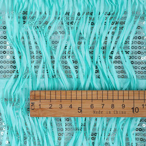 Tissu de <span class=keywords><strong>dentelle</strong></span> brodée à pampilles à bandes droites à paillettes pour l'artisanat et le bricolage robes de mariée Costume de théâtre décoratif - Product Image 2